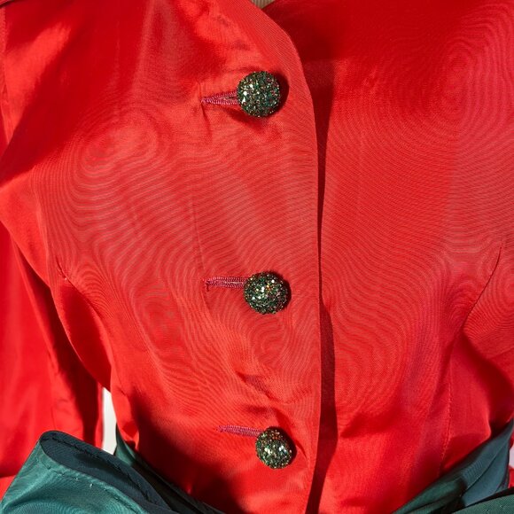 Vintage 60s Paulette Chicago 3-Piece Holiday Outfit Set Pants Dress Sash - Picture 14 of 16